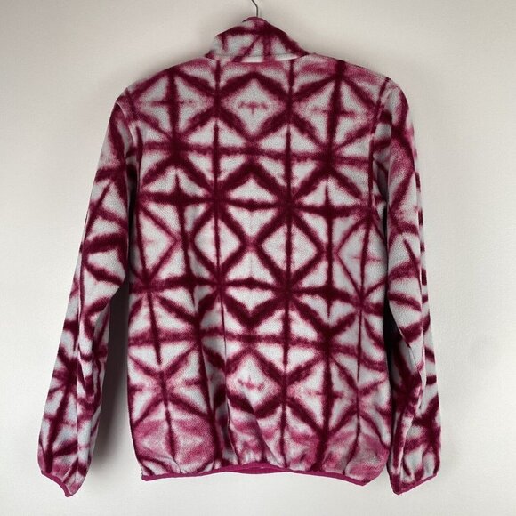 Patagonia Women's Synchilla T Snap Pullover Size S Pink Tie Dye Diamond Jacket - Picture 7 of 10